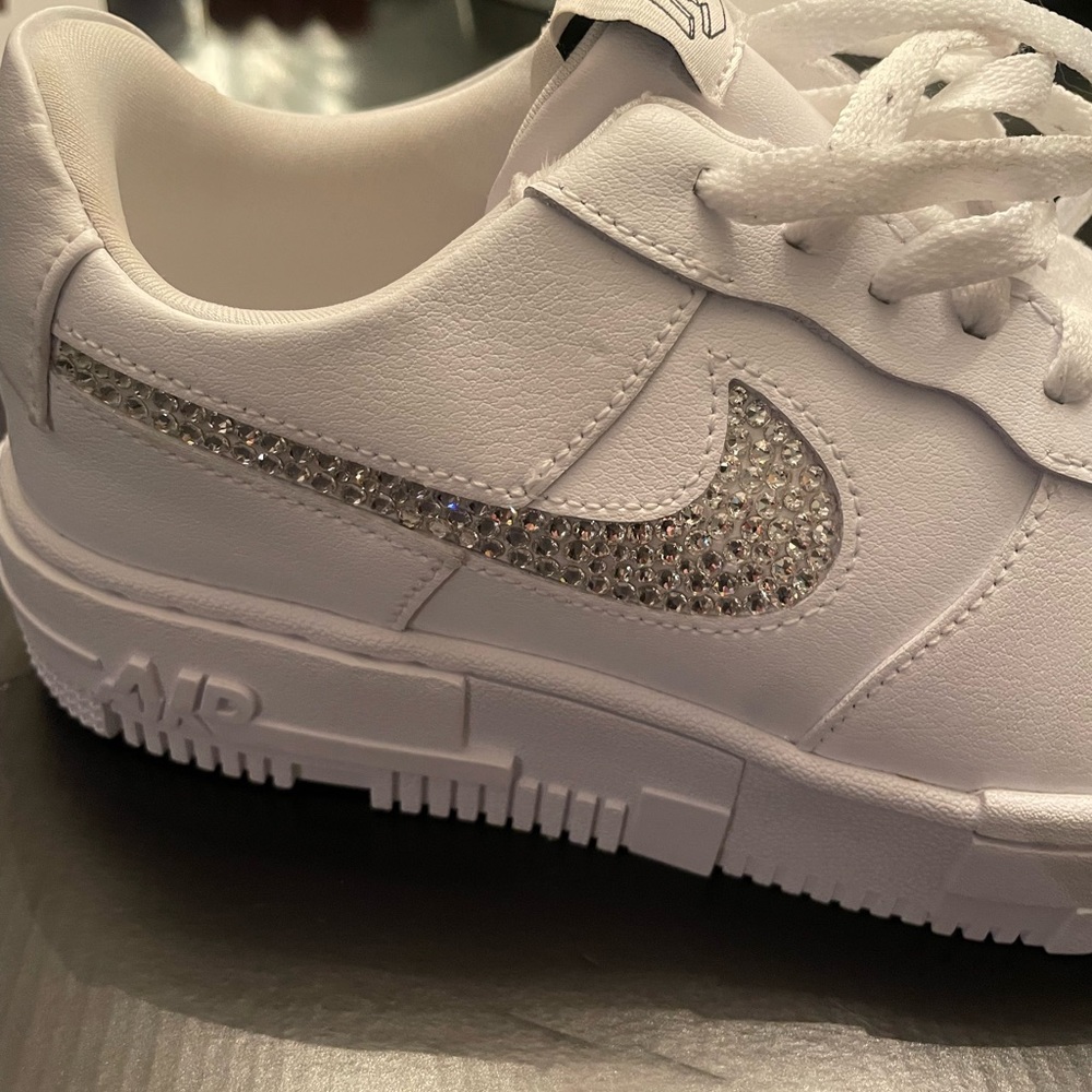 Nike Air Force 1 Sneakers with Swarovski Swoosh Logo (Women’s)